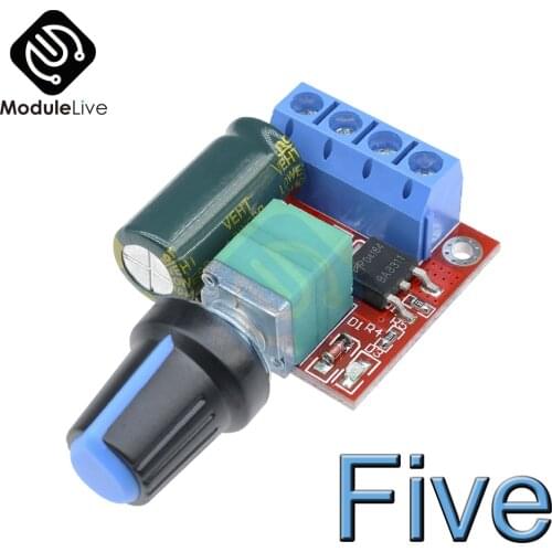 5PCS 4.5-35V 90W PWM DC Motor Speed Controller Regulator Module 5A Switch Function LED Dimmer Board 20KHz