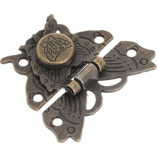 6Pcs 50x45mm Case Hasp Latch Toggle Butterfly Jewelry Chest Gift Wood Suitcase Hook Lock for Box W/Screw Furniture Decor