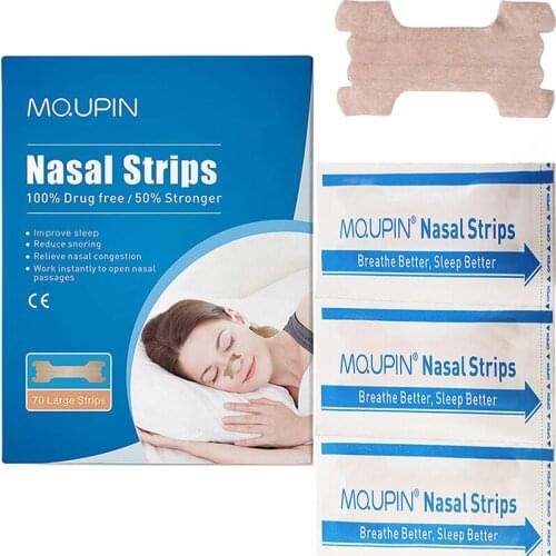 MQUPIN 70/140pcs Respiratory Nasal Patch can reduce snoring and help sleep relieve stress and nasal congestion to breathe better