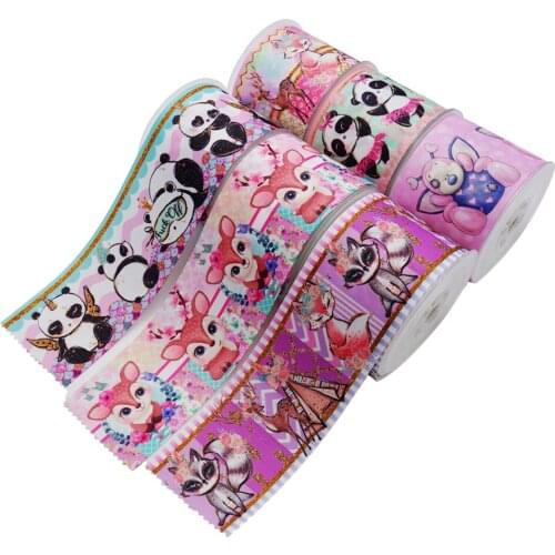 Choshim accessories 10 Yards Per Size Animals Ribbon Printed Grosgrain Ribbon DIY Bow Bag Material 45809