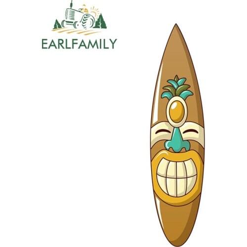 EARLFAMILY 13cm x 4.7cm for Hawaii Tiki Car Stickers Personality Waterproof JDM Assessoires Bumper Trunk Windshield for Vehicles