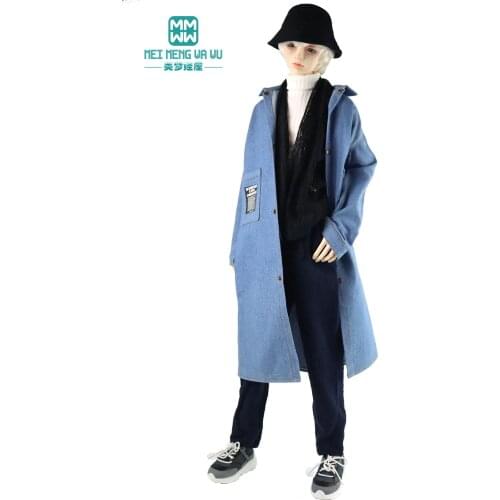 BJD doll clothes for 75--85cm DK SD17 POPO68 Toys Spherical joint doll Fashion denim trench coat, sweater, pants