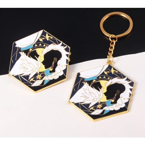 Sky:Children of Light keychain Lamel Daleth White Bird Mushroom Cosplay Metal keychain for Women Men Jewelry Gift