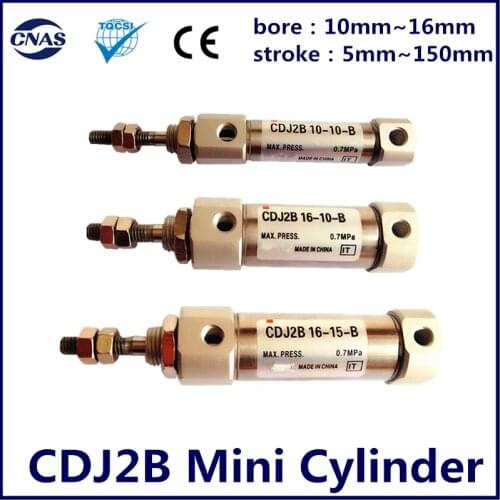 CDJ2B Type Mini Pneumatic Cylinder Double Acting Single Rod 10mm 16mm Bore 10~150mm Stroke Air Cylinder CDJ2B10/16