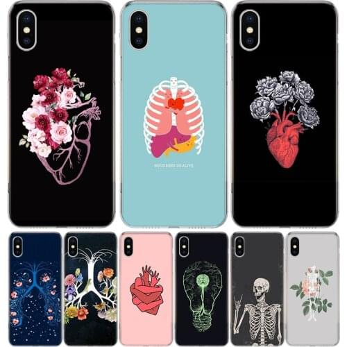 Human Organs Brain Phone Case for Apple iphone 11 12 Mini Pro XR X Xs Max 7 8 6 6s Plus 7G 6G 5G 5S 5 SE + Customize Cover Coque