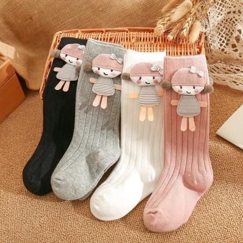 Childrens Doll Socks Knee-Length Girl Baby Socks Pure Pigment Color Girl Socks Newborn Cotton Socks Baby Clothes
