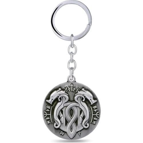 God of War 4 Keychains Metal Snake Logo llaveros Keyring for men game fans souvenir