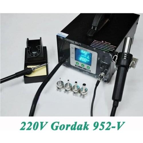 HOT Sale 220V 2 In1 Soldering Station(hot Gun+iron) Gordak 952-V 952V Intelligent Control