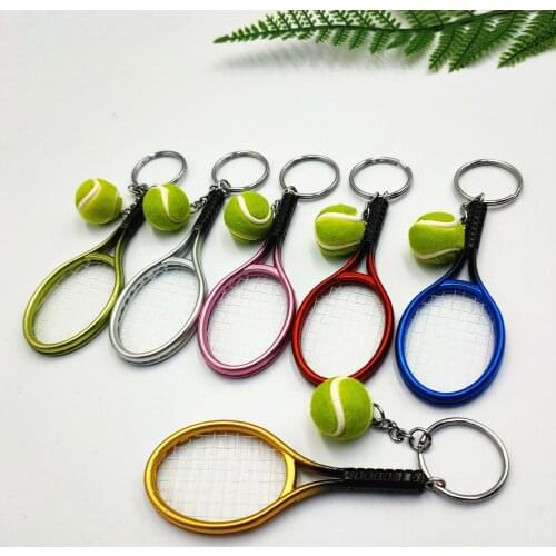 Simulation Tennis Keychain Two-piece Pendant Small Gift Cross-border Explosive Sports Olympic Jewelry Accessories Boys And Girls