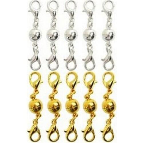 10Pcs Jewelry Making Strong Magnetic Clasps Gold Plated For Necklace Silver