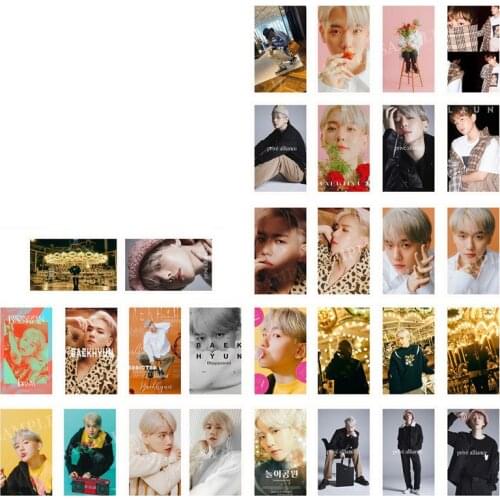 KPOP 30PCS/SET EXO Chan Yeol BAEK HYUN LOMO Card Celebrity Fans Collection