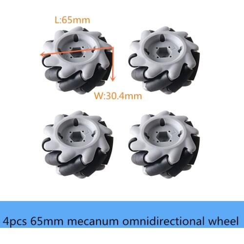 65mm Mecanum Wheel 4pcs Omnidirectional Wheel For Smart Mobile Robot Chassis Part 51STM32 Compatible With Lego DIY Education Toy