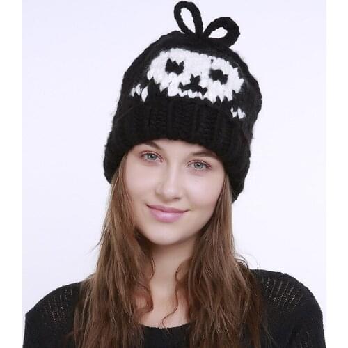 Mingjiebihuo fashion Personality autumn and winter pure hand-woven taro thick wool knitted hat thick wool warm outdoor hat