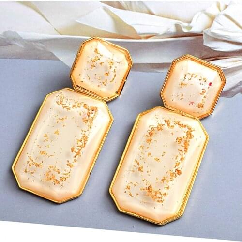 Wholesale Fashion Trend Long Resin Drop Earrings Hanging Elegant geometric Dangle Earrings Fine Jewelry Accessories For Women