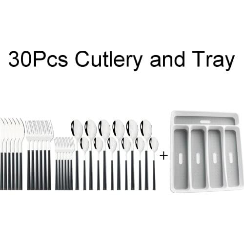 6 People Knife Dessert Fork Spoon Dinnerware Stainless Steel Cutlery Set Wooden Handle Tableware Flatware Set Kitchen Silverware