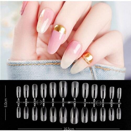 False Nails 24pcs Matte Tips Fake Nail Art Practice Manicure Tool Nail Frosted Fold Seamless Nail Sheet