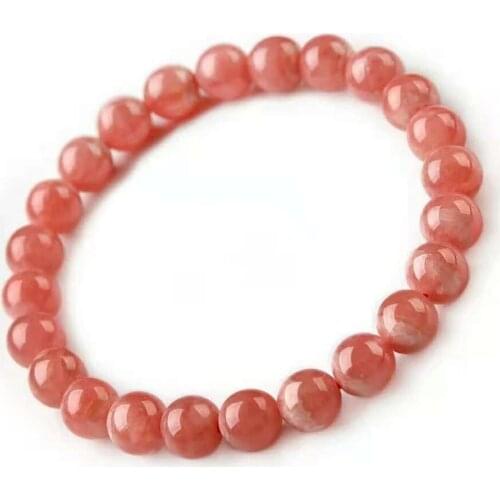 Genuine Red Natural Rhodochrosite Bracelet 6mm 7mm 8mm 9mm Crystal Round Crystal Bead Woman Lady Bracelets AAAA