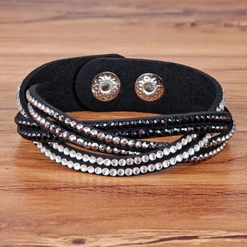 2019 New Fashion Charm Ladies Color Woven Leather Bracelet Charm Bracelet Hot Wholesale Wholesale 14 Colors To Choose From