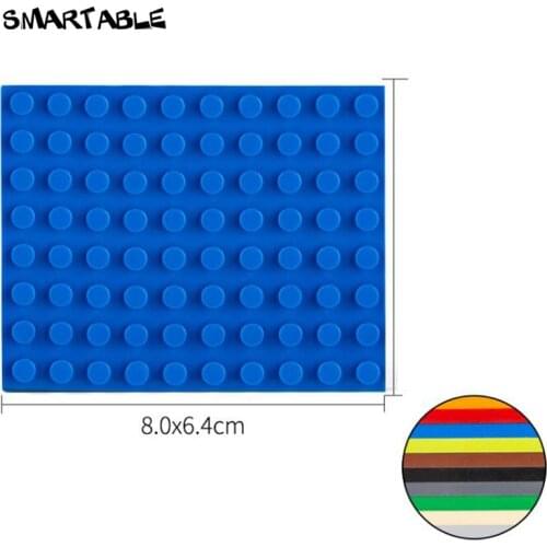 Smartable Plate 8X10 Baseplate Building Block MOC Part Toys For Kids Educational Compatible Major Brands City Toys 8pcs/lot