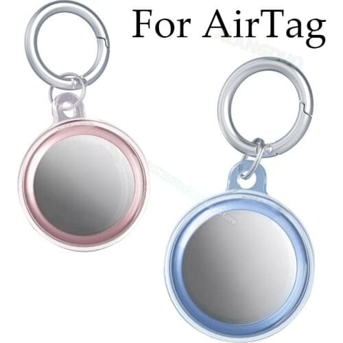 For Apple airtag keychain Case Transparent protective case for airtags tracker Clear holder Cover Bag