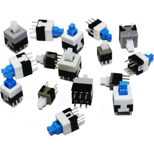 100PCS/LOT 5.8x5.8 7x7 8x8 8.5x8.5mm Self Locking / UNlock Push Tactile Power Micro Switch 6 Pin Button Switches