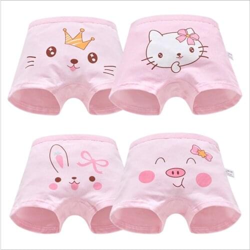 Kids Underwear Cotton Baby Boxer Panties Cartoon Underpants 4Pcs/Lot Calcinhas Infantis 2-11 Yrs