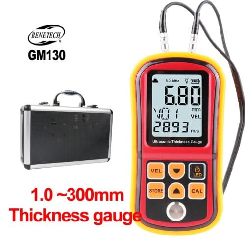 BENETECH Ultrasonic Thickness Gauge Digital Paint Coating Electronic Thickness Gauge Tester 1.0 To 300MM GM130 Thickness Gauges