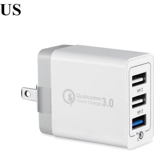 USB Fast Charging Adapter QC3.0 3 USB Port EU US plug Universal Travel Adapter for iPhone for Samsung smart phone quick charging