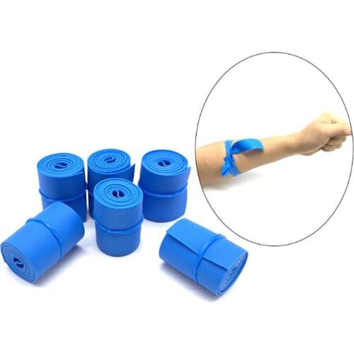 10Pcs Disposable Blue Medical Latex Tourniquet 2.5*45cm Rubber Band Strapping Outdoor Camping Tourism Emergency Necessities