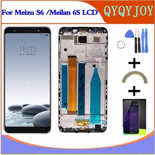 LCD+Frame For MEIZU S6 Lcd Display 5.7 Inch Screen+Digitizer Touch screen Replacement For Meizu MEILAN 6S M712Q LCD
