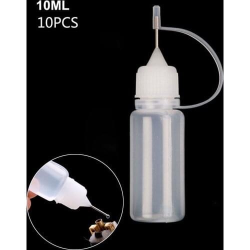 Newly 10Pcs 10ML PE Glue Applicator Needle Squeeze Bottle for Paper Quilling DIY Scrapbooking Crafts FIF66