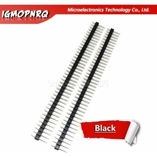 10pcs 1x40 Pin 2.54 black Round Female Pin Header connector 1*40 hole Single inline row needle seat