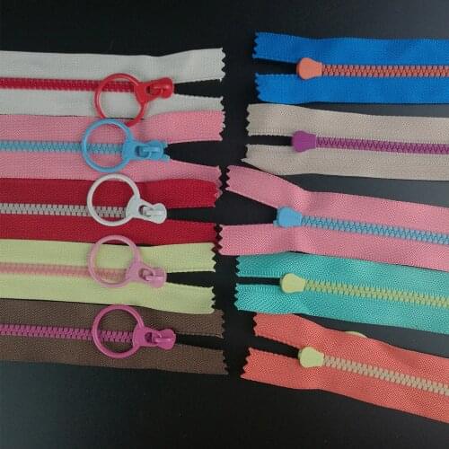 10PCS CONTRAST COLOR 3# Resin Zippers Lifting Ring Quoit Zipper DIY Handmade Accessory Sewing Craft Bag Garment Material Zippers