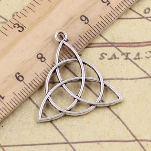 12pcs Charms Irish Knot Amulet Talisman 30x28mm Tibetan Bronze Silver Color Pendants Crafts Making Findings Antique DIY Jewelry