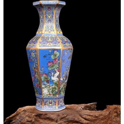 2 antique QingDynasty porcelain vaseEnamel painted gold bird bottle 26,hand painted crafts /collection & adornment,Free shipping