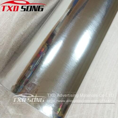 20CM*30M/Roll Silver Chrome Mirror Vinyl with Bubble Free Air Release DIY Wrap Sheet Film Car Sticker Decal Car Styling