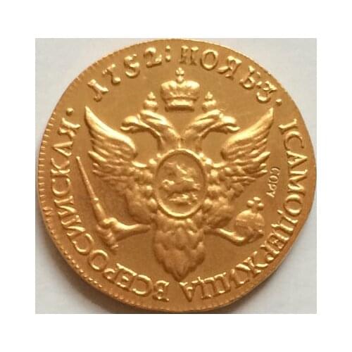 24K gold-plated 1752 russian gold coins copy