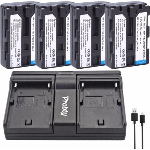 4Pcs NP-FM50 NP-FM55H NP FM50 Battery + Dual Charger for Sony TRV280 TRV350 TRV250 TRV19 TRV22 TRV27 TRV33 TRV460 TRV140 TRV17