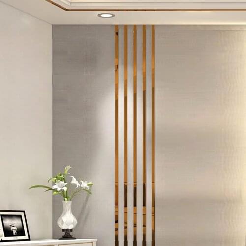 Acrylic mirror wall stickers self-adhesive decorative strips three-dimensional waist line border strips