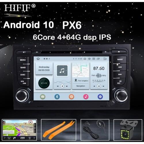 IPS 2 Din Car Multimedia Player Auto Radio GPS Android 10 For A4/S4/Audi 2002-2008 RAM 4GB ROM 32GB DVD Player USB DVR FM DSP