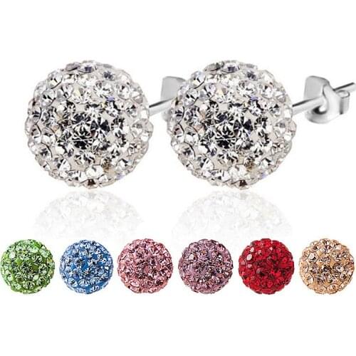White, Purple, Green, Blue, Red, Pink,Champagne and Other Earrings Studded With Rhinestone Are Suitable For Gifts To Women