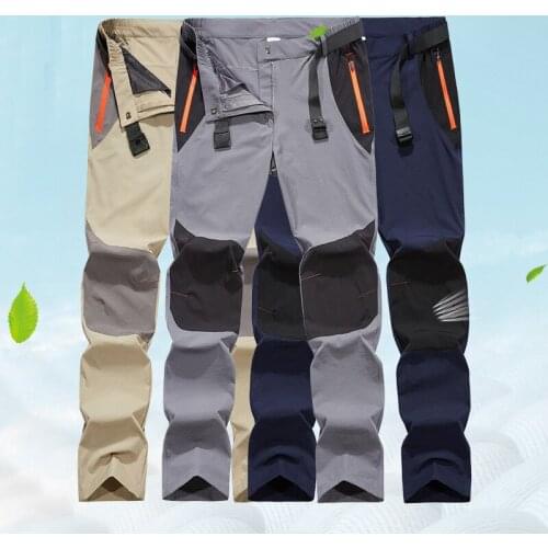 Summer Quick Dry Thin Mens Pants Outdoor Mountaineering Hiking Fishing Pants Elastic Cool Breathable Trekking Camping Trousers