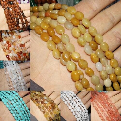 High Quality 8*10*5mm Natural Semi-precious Stone Loose Beads Denier Form Handmade DIY Bracelet Necklace Jewelry Accessories