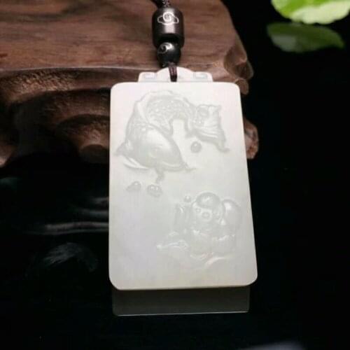 H34#Exquisite Hetian Jade Pendant