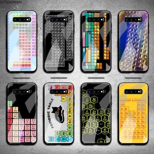 Chemical Periodic Table Phone Case Tempered Glass For Samsung S20 Plus S7 S8 S9 S10 Note 8 9 10 Plus