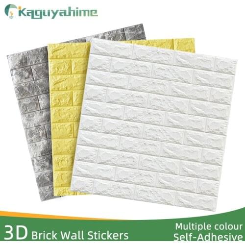 Kaguyahime 3D Brick Wall Stickers DIY Decor Self-Adhesive Waterproof Wallpaper For Kids Room Bedroom 3D Wall Sticker Brick