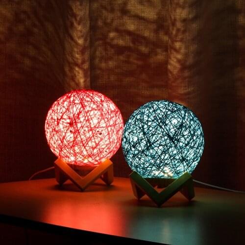 Creative Gift Voice Control USB Night Light Smart Voice LED Dimming Sepak Takraw Lamp Bedroom Bedside Decorative Lamp