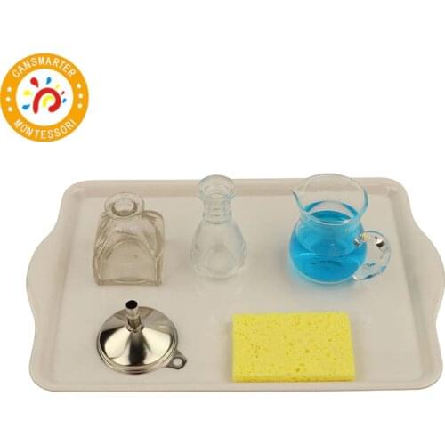 Montessori Material Pouring Variation Daily Life Children Toy Teaching Aids Tray Classification Funnel Cup