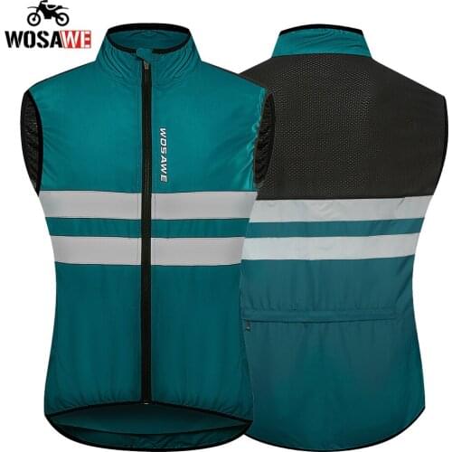 WOSAWE Summer Reflective Windproof Motorcycle Vest Waterproof MTB Racing Bike Riding Cycling Sleeveless Vests Moto Gilet