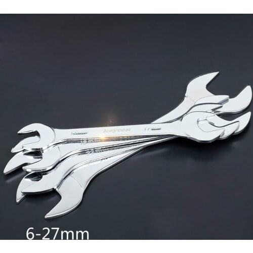 8pcs/set 6-27mm Universal Open End Wrench Set 3mm Ultra-thin Double Spanner Multi-Function Carbon Steel Wrench for Drive Shaft